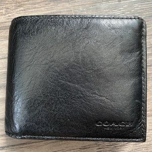 Men’s coach compact black ID Wallet